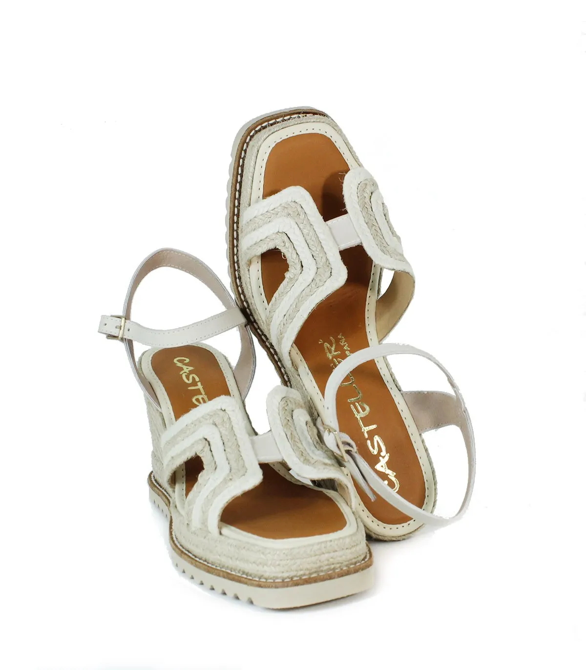 ALPARGATAS DE CUTE CON CUÑA CASTELLER 872 BEIGE