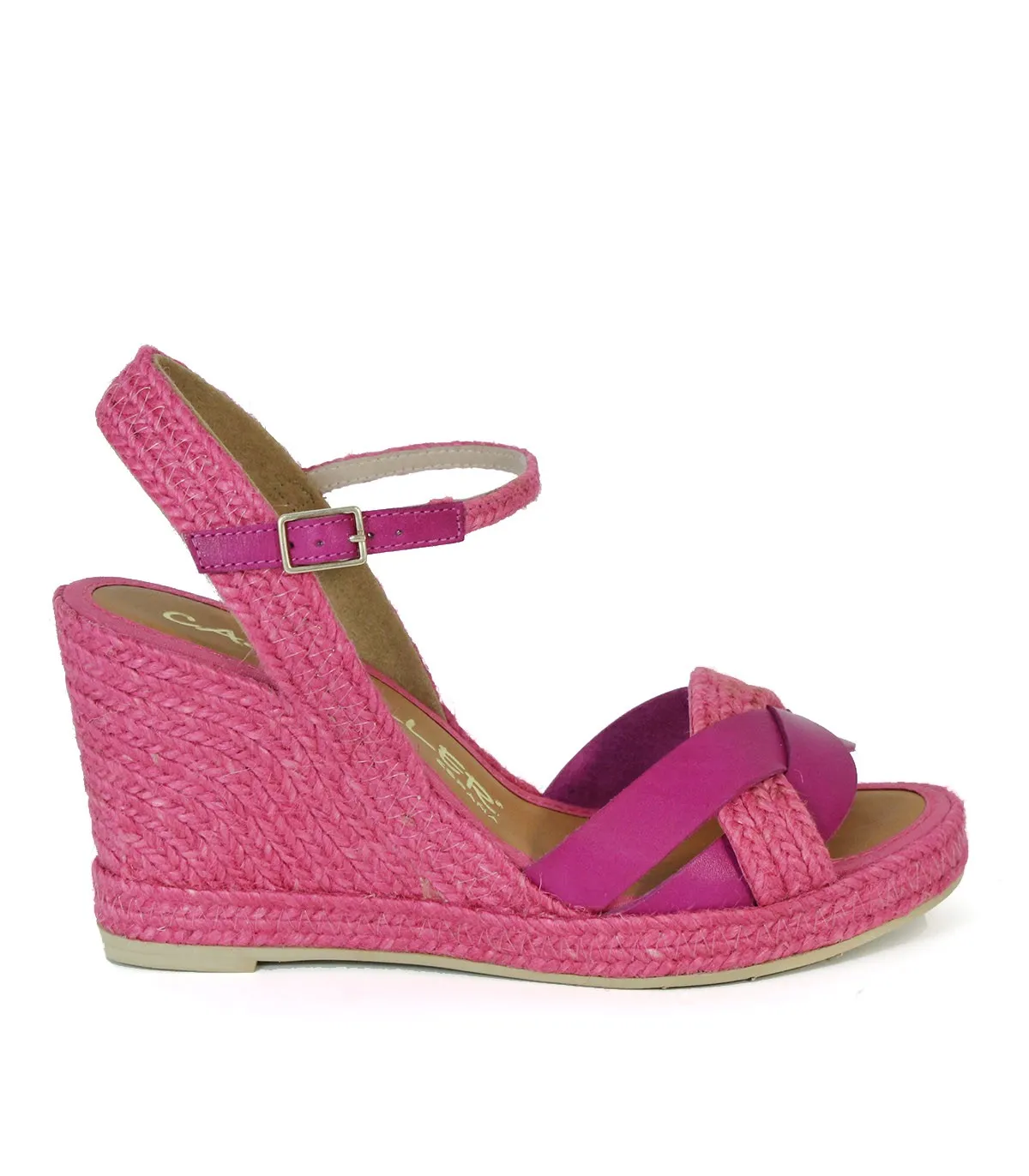 ALPARGATAS DE YUTE CON CUÑA CASTELLER 874 FUXIA