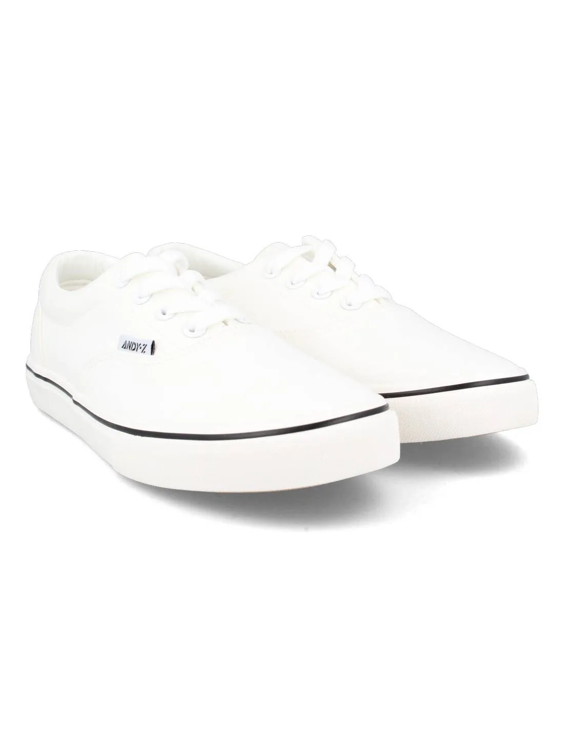 ANDY Z - Zapatillas Casual Baja Blanca Cordones