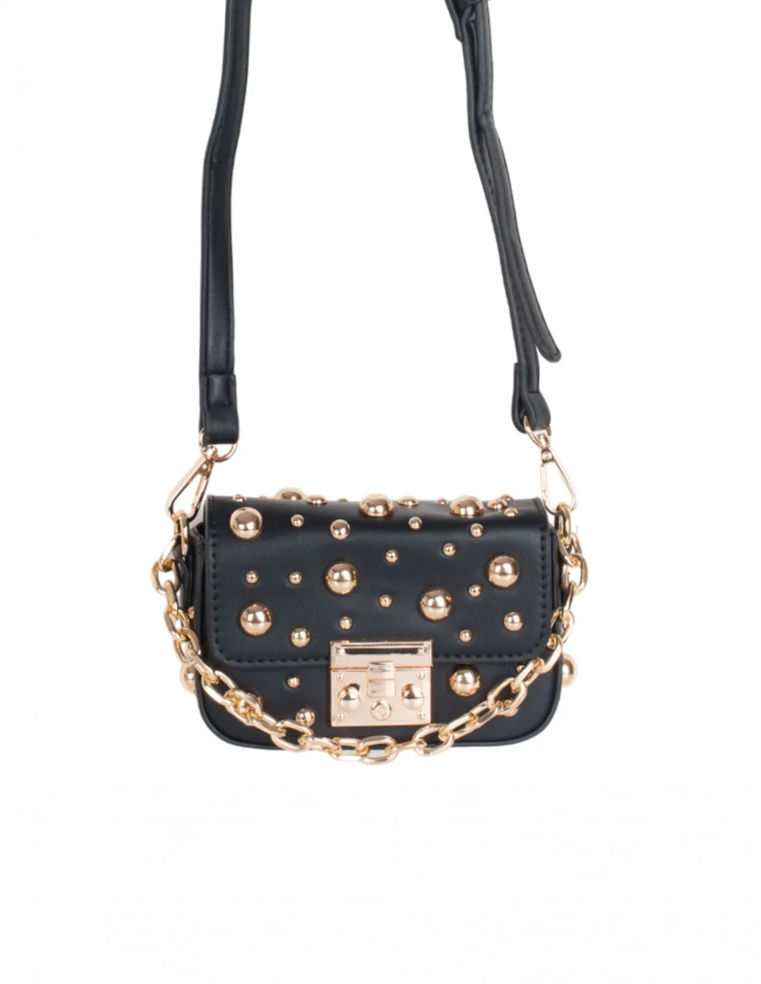 Bolso Bandolera Tachuelas Negro