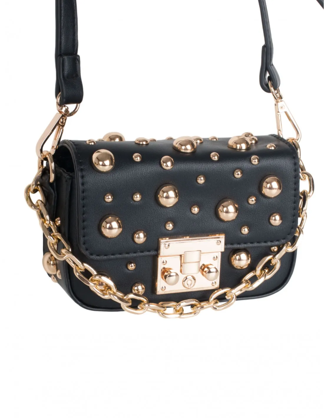 Bolso Bandolera Tachuelas Negro