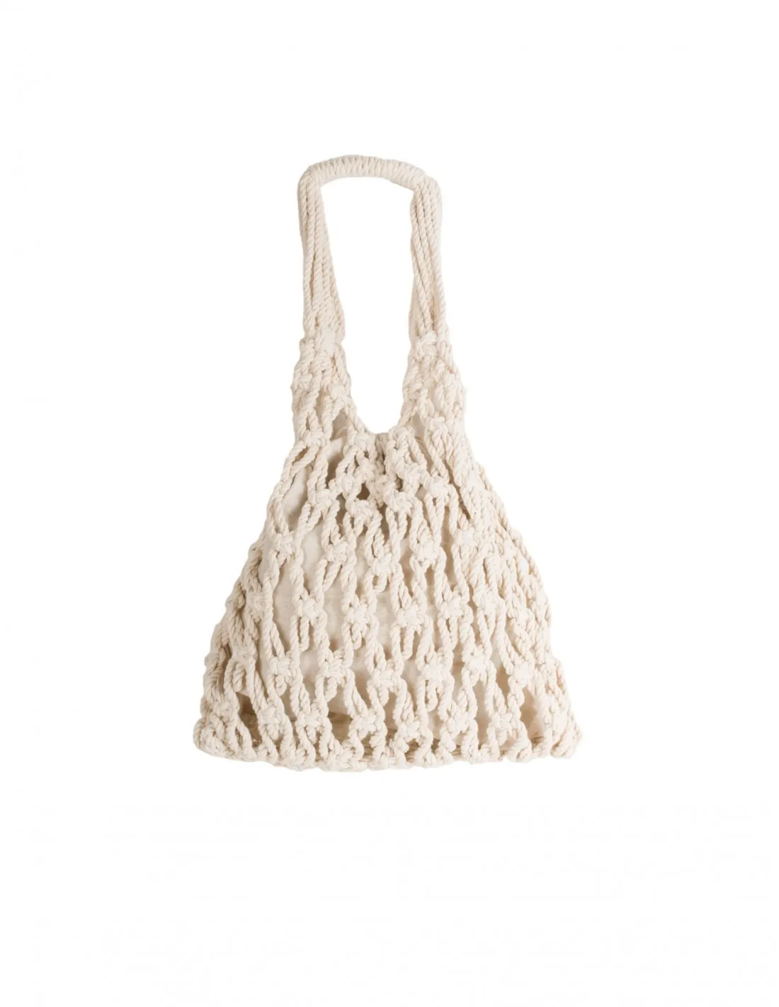 Bolso Macramé Cuerdas Beige