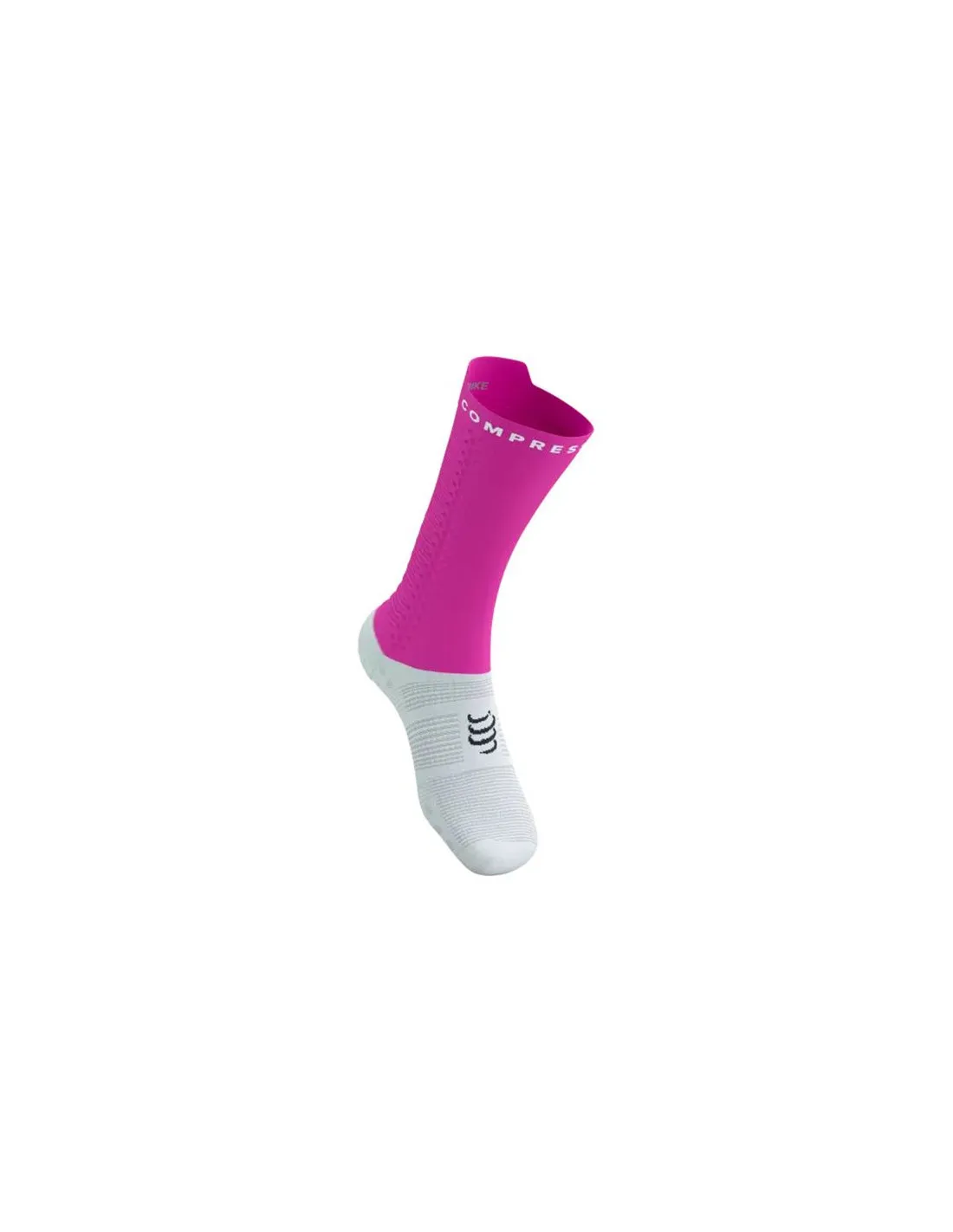 Calcetines de ciclismo Compressport Pro Racing v4.0 Bike Blanco/Rosa