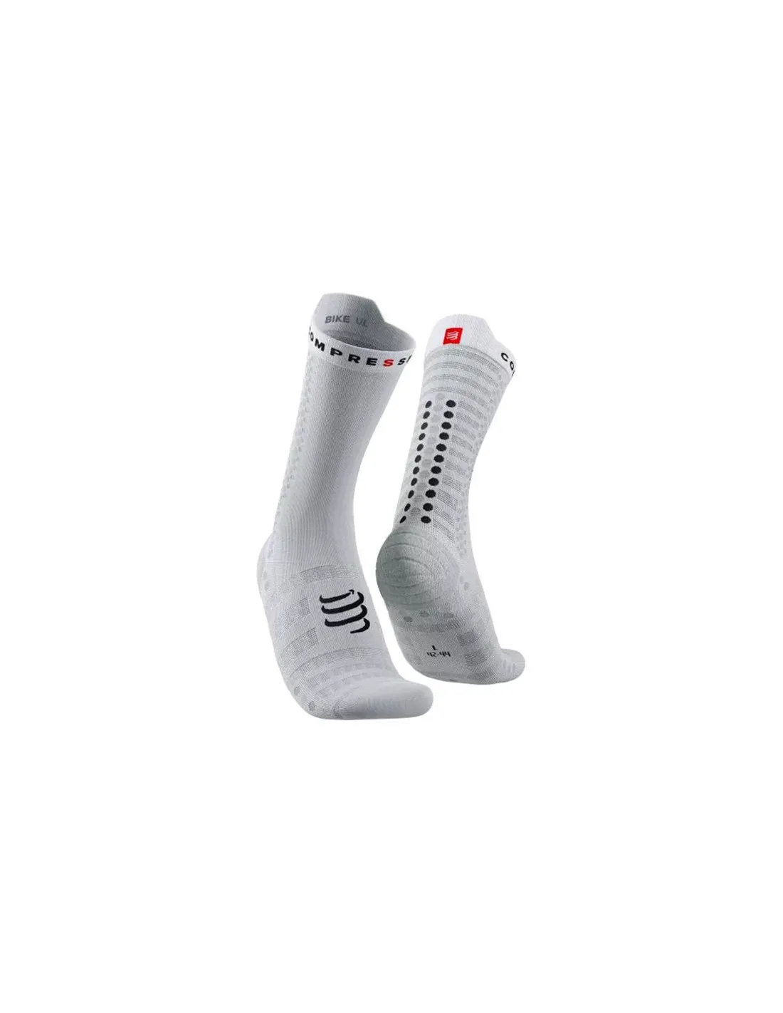 Calcetines de ciclismo Compressport Pro Racing v4.0 Ultralight Bike Blanco/Negro