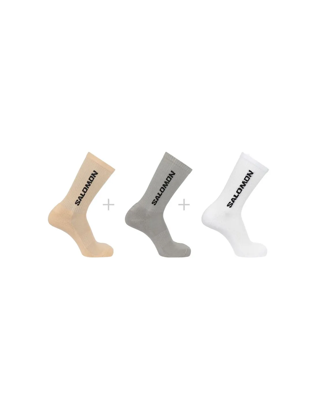 Calcetines de Fitness Salomon 3-Pack Blanco/Beige/Gris