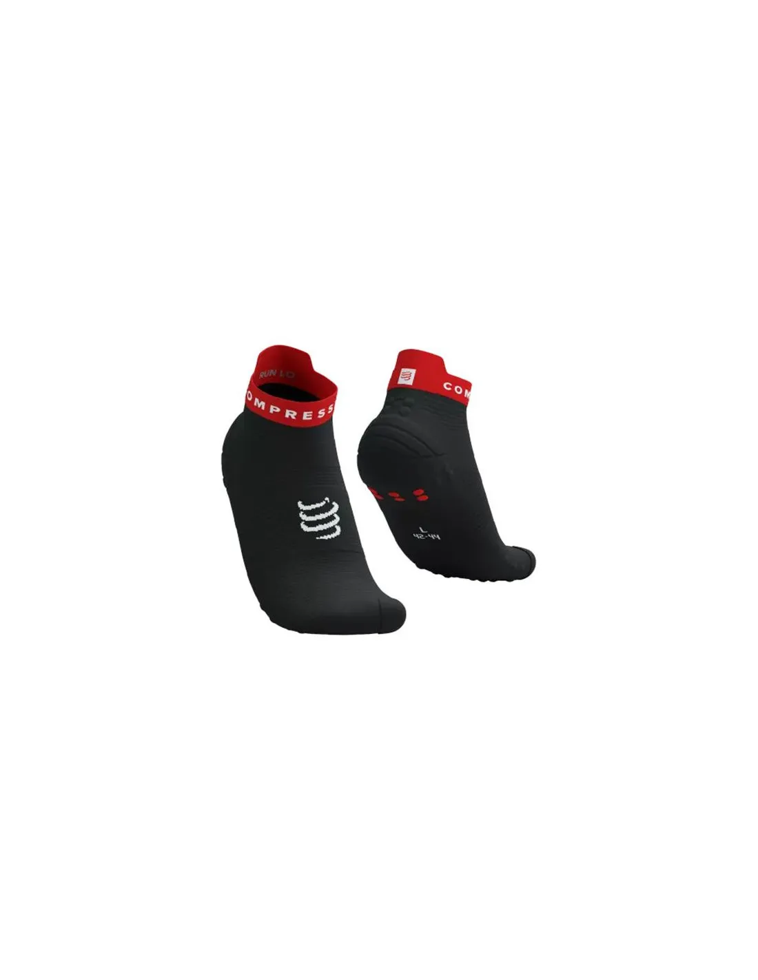 Calcetines de Running Compressport Pro Racing v4.0 Run Low Negro/Rojo