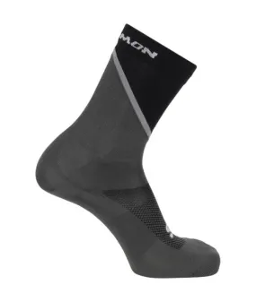 Calcetines de Running Salomon Pulse Crew Gris Negro