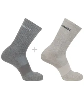 Calcetines de Senderismo Salomon Evasion Crew 2-Pack Gris