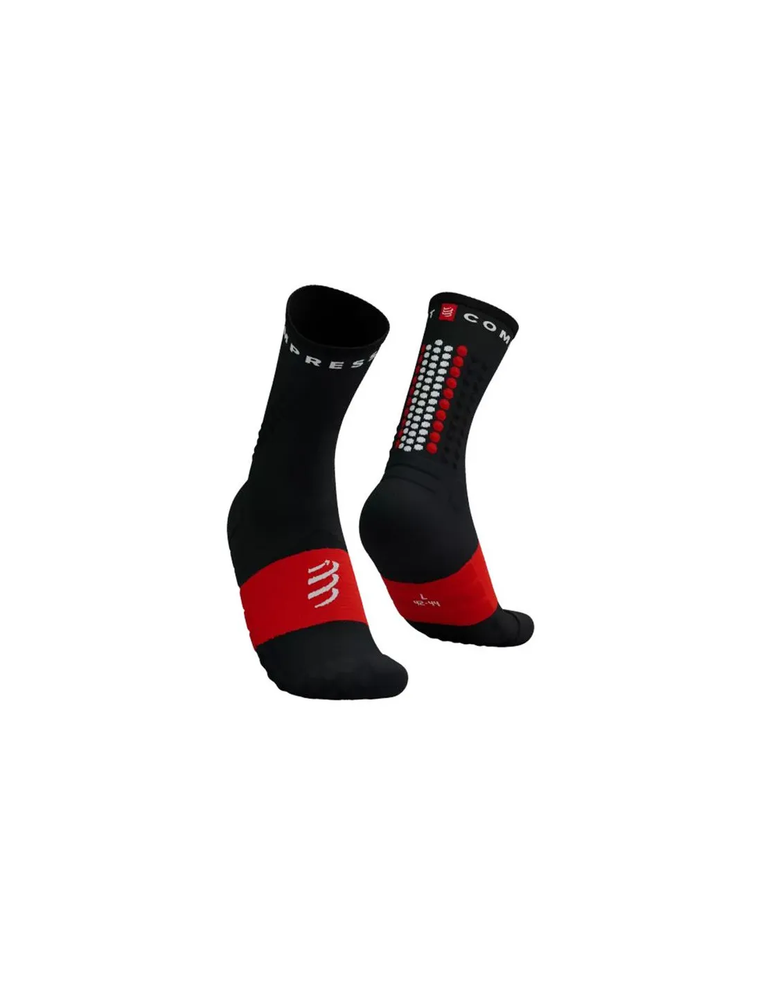 Calcetines de Trail Compressport Ultra V2.0 Negro/Blanco/Rojo