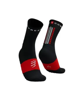 Calcetines de Trail Compressport Ultra V2.0 Negro/Blanco/Rojo