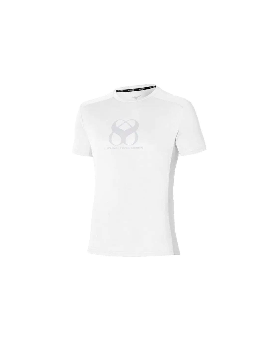 Camiseta de Fitness Mizuno Two Loops 8 Blanco Hombre