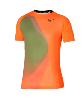 Camiseta de Pádel Mizuno Release Shadow Graphic Naranja Hombre