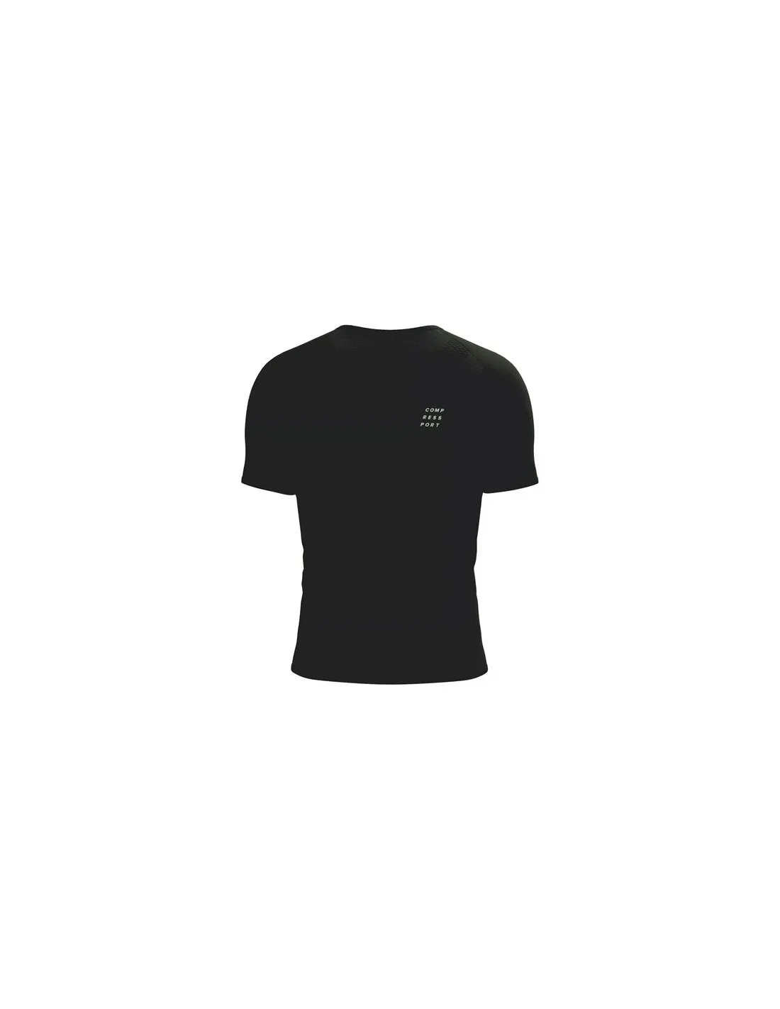 Camiseta de Running Compressport Performance Hombre Negro/Blanco