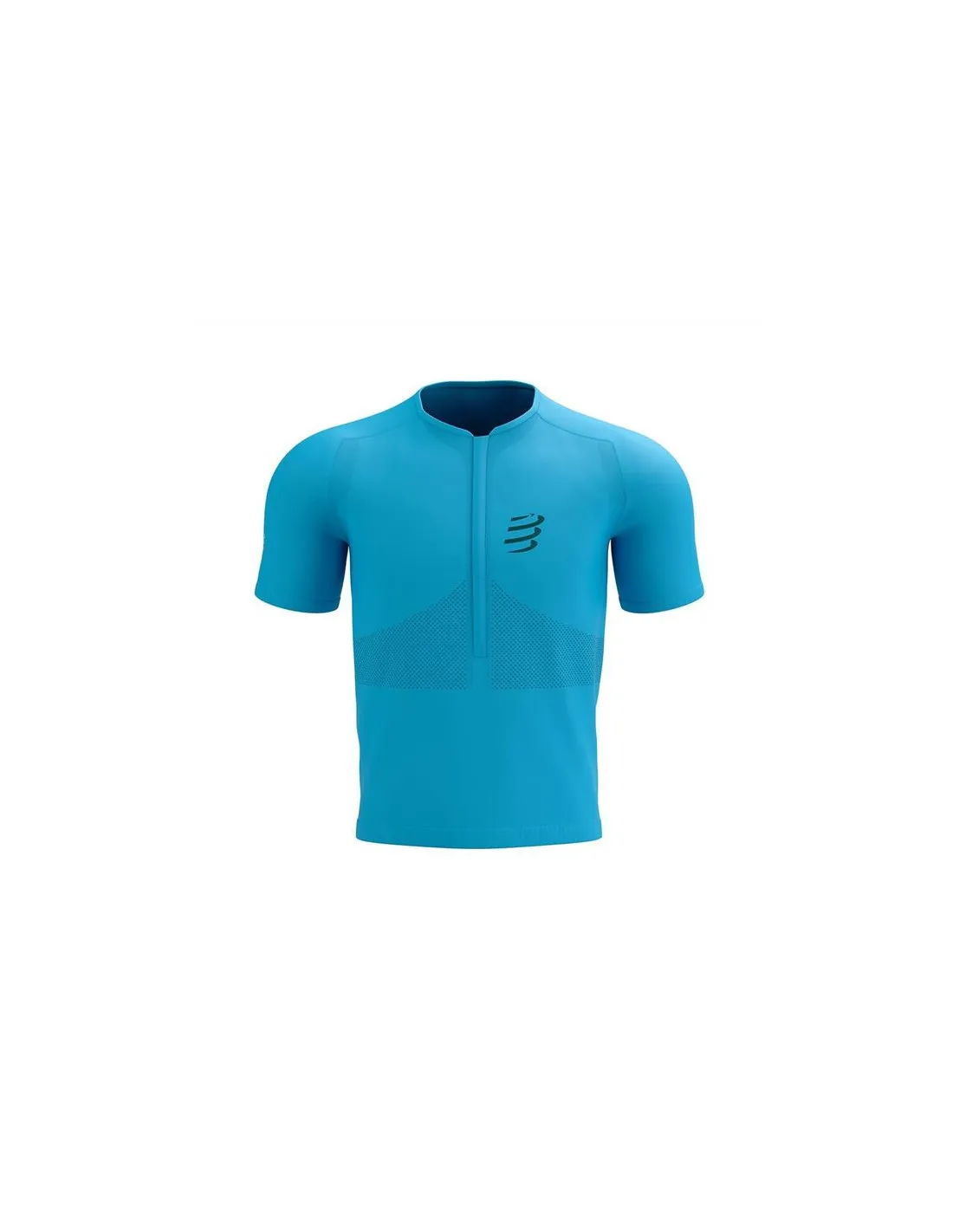 Camiseta de Running Compressport Trail Half-Zip Fitted SS Top Hawaiian Ocean