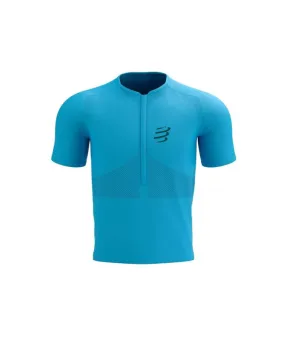 Camiseta de Running Compressport Trail Half-Zip Fitted SS Top Hawaiian Ocean