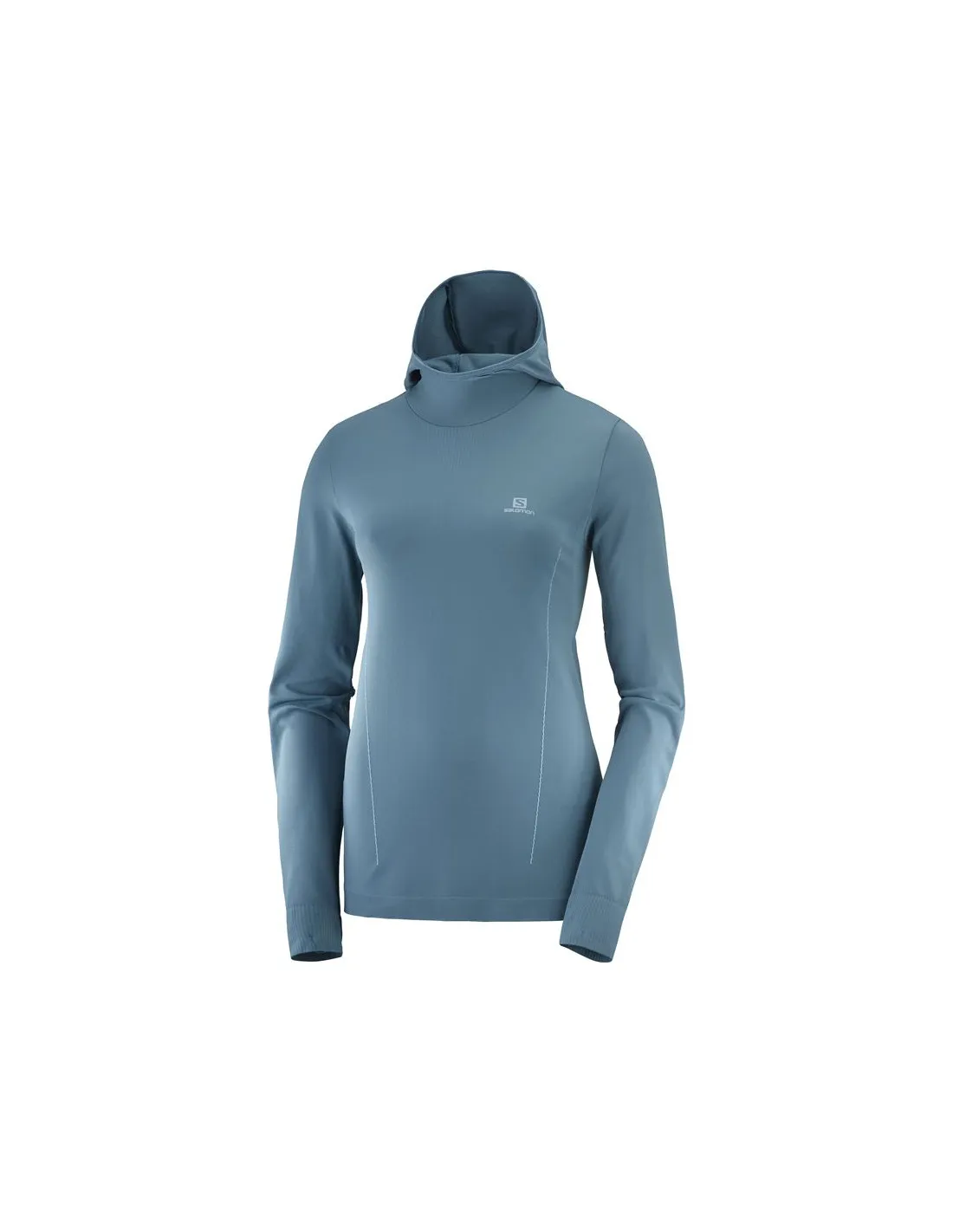 Camiseta de Running Salomon Comet Seamless Hoody Blue