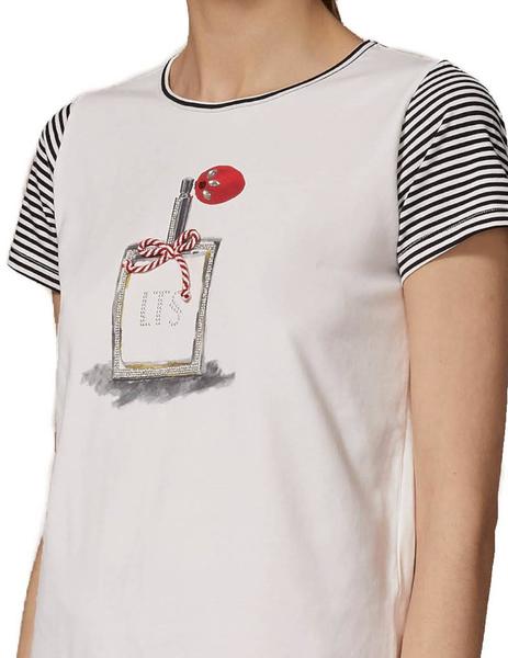 camiseta lolitas rayas y motivo perfume