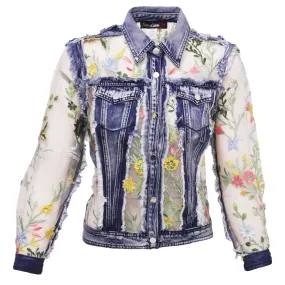 Chaqueta Casual de Mezclilla Bordada Nina Lecker 11578