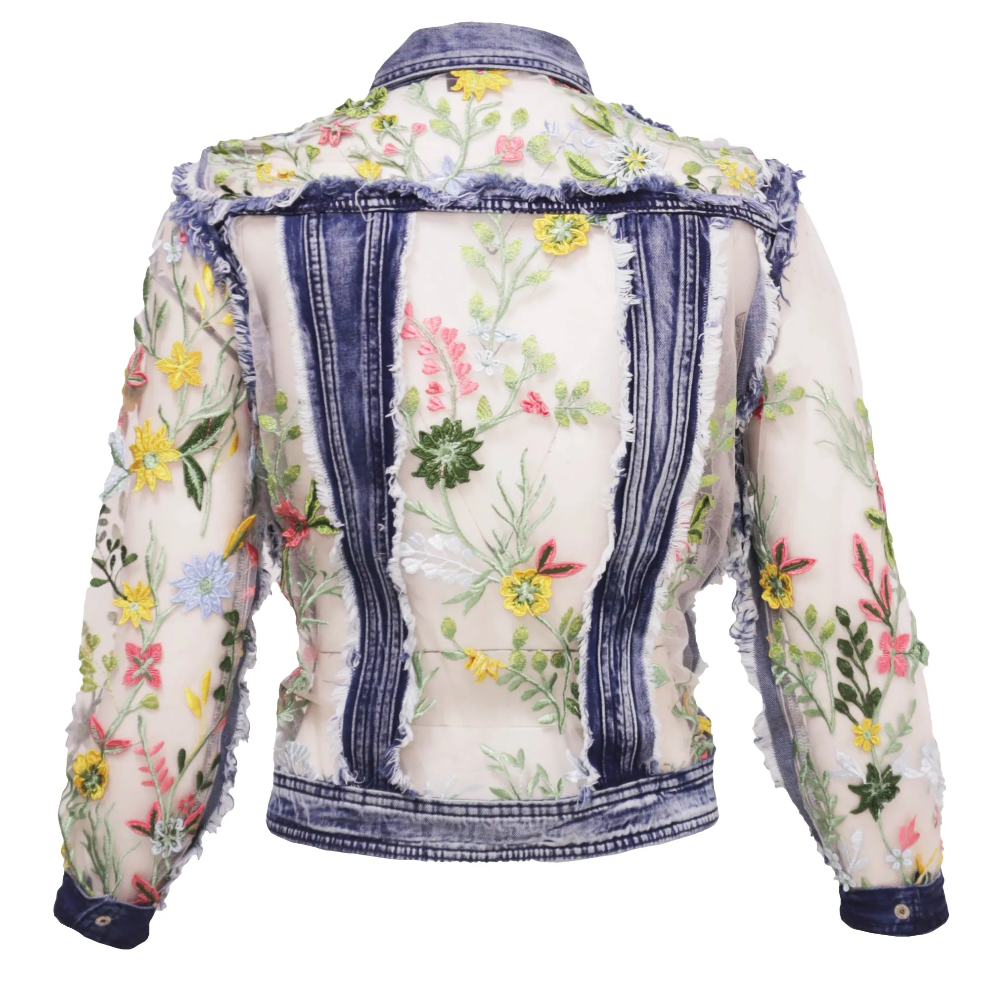 Chaqueta Casual de Mezclilla Bordada Nina Lecker 11578