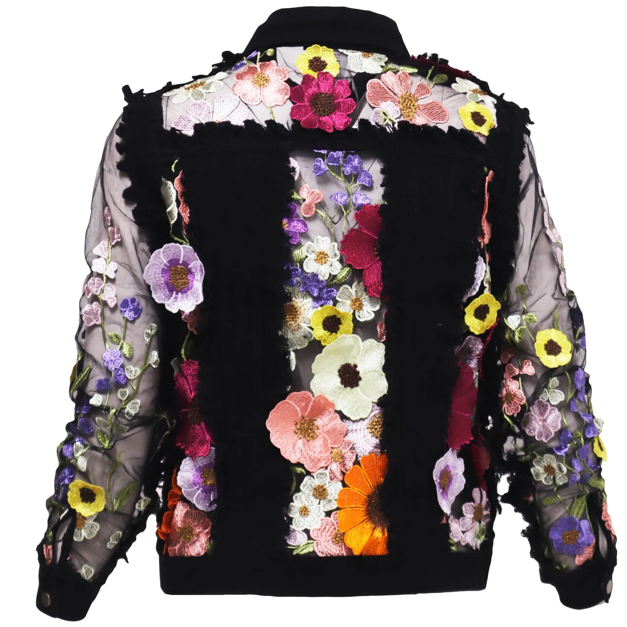 Chaqueta Casual de Mezclilla con Flores Nina Lecker 11488