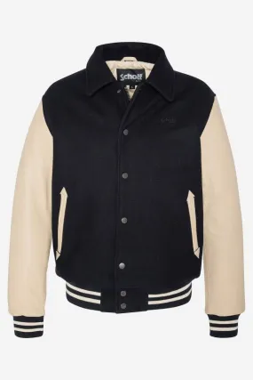 Chaqueta Hombre Schott Lc8705 Collar Navy / Beige