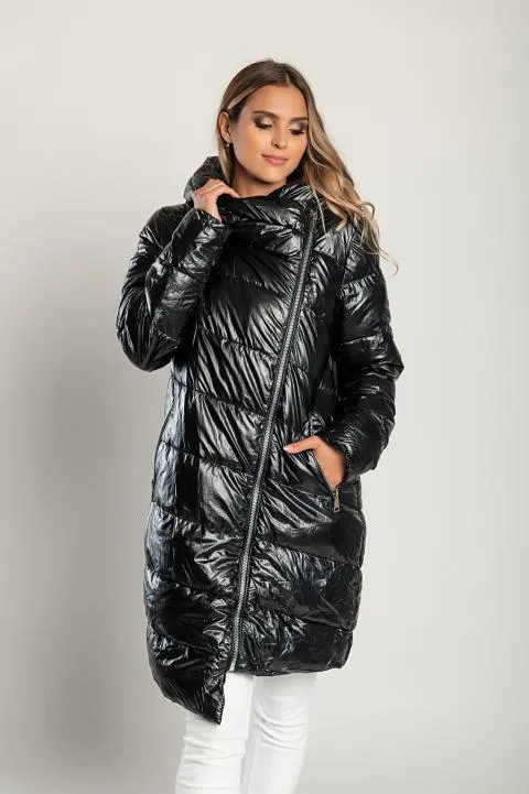 Chaqueta larga con capucha, 2287, negro