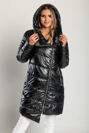 Chaqueta larga con capucha, 2287, negro