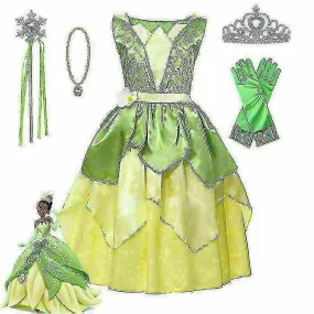 Chicas Tiana Fancy Dress Princess And The Frog Kids Xmas Party V