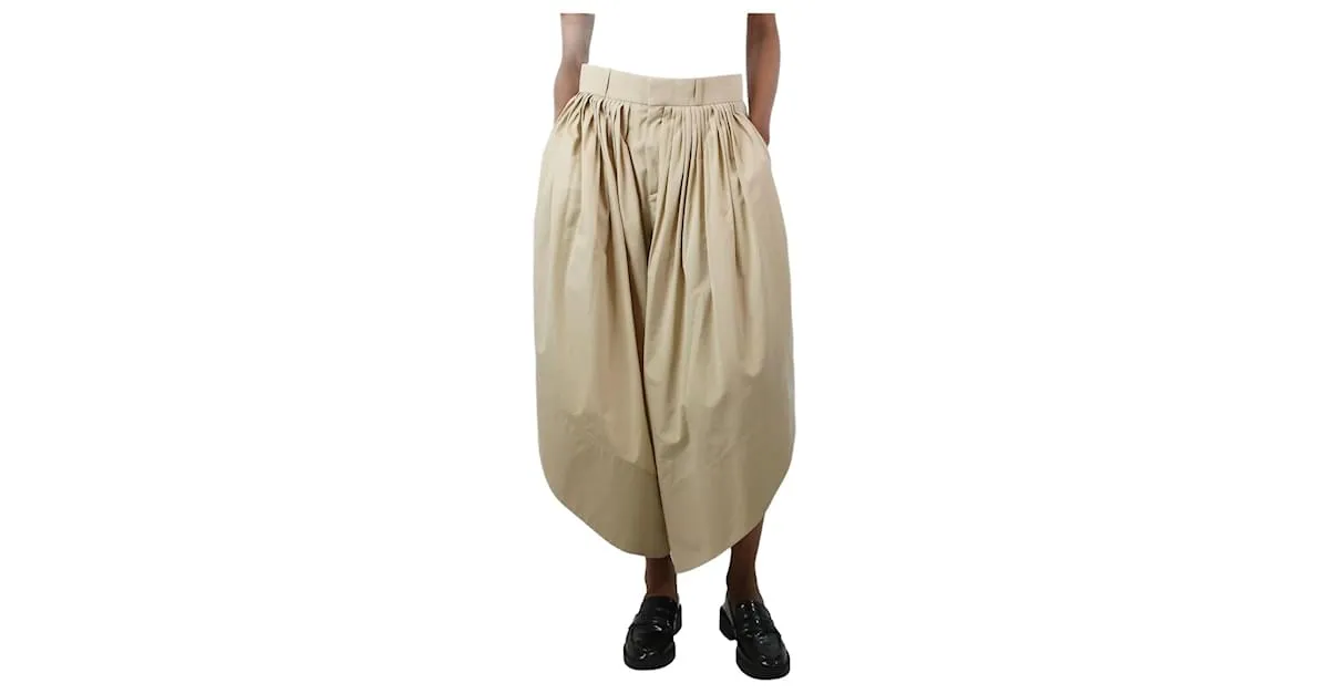 Chloé Pantalón globo plisado beige - talla UK 8 