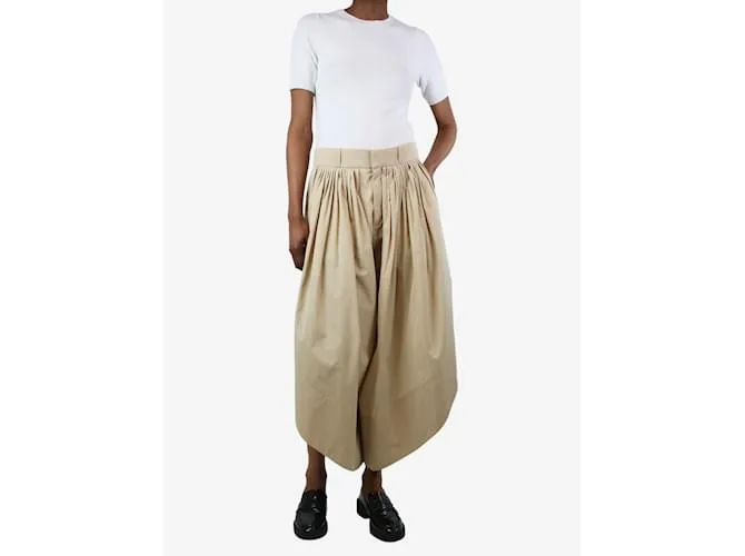 Chloé Pantalón globo plisado beige - talla UK 8 