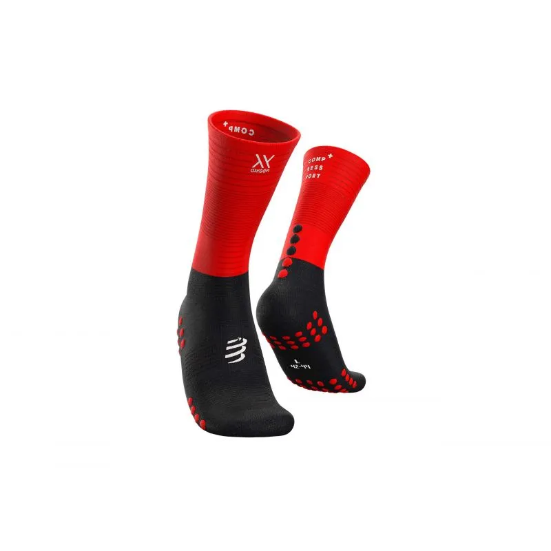 Compressport Mid Compression Socks (Negro / rojo)