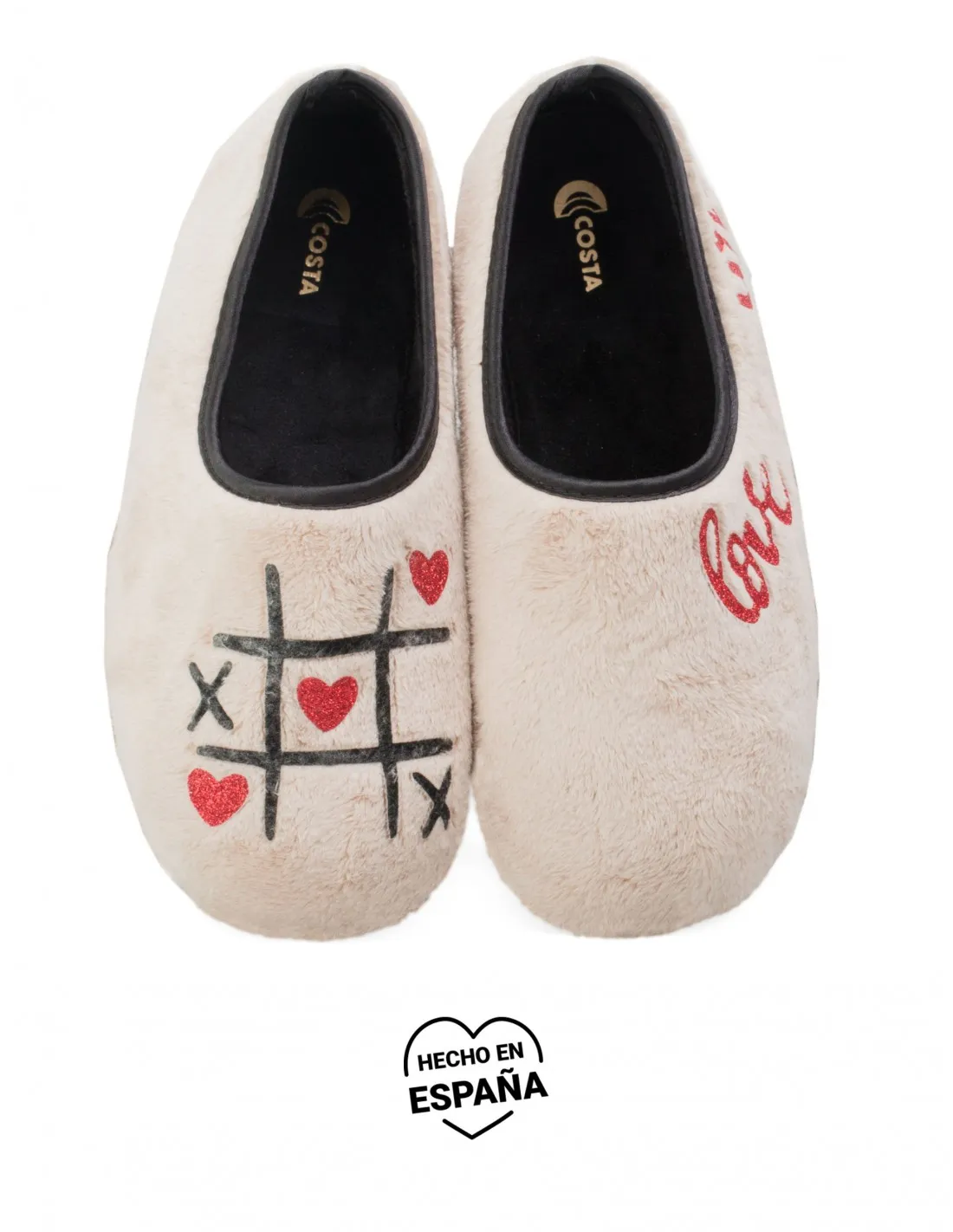 COSTA Zapatillas Casa Cerradas Beige Love Wins