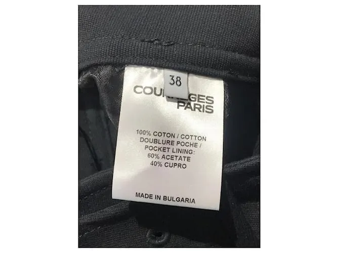 COURREGES Pantalón T.Internacional M Algodón Negro 