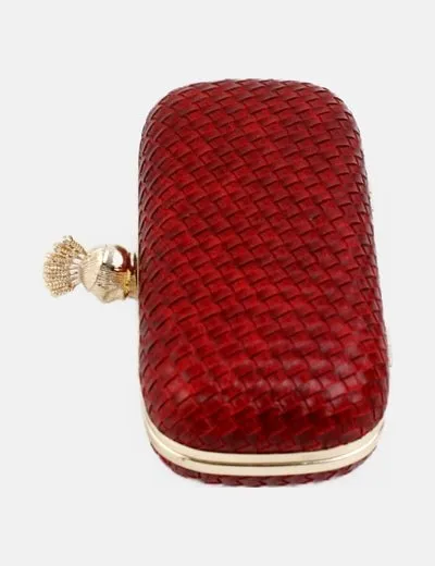 Fantasy Bis Clutch rojo trenzado