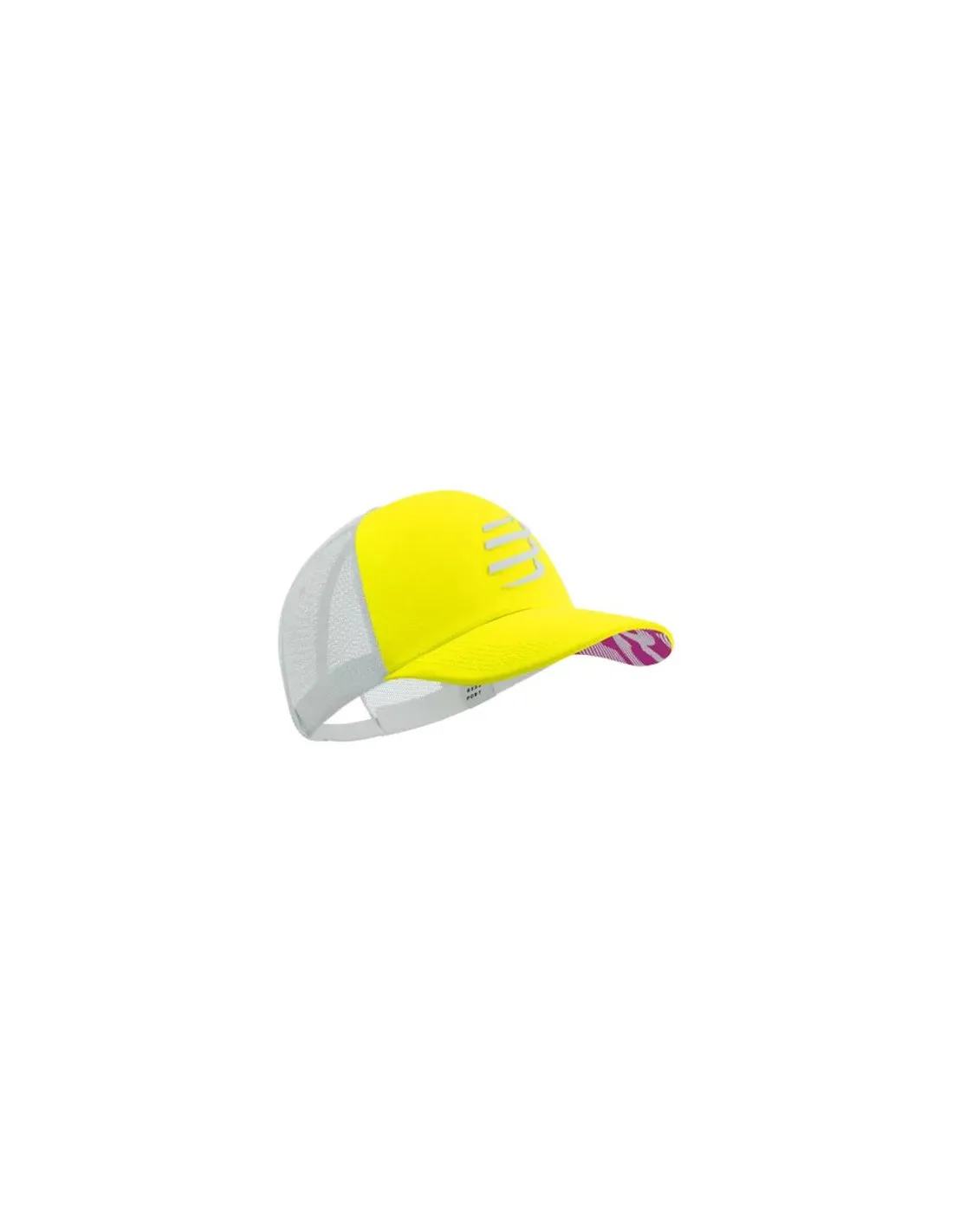 Gorra de Running Compressport Trucker Blanco/Amarillo