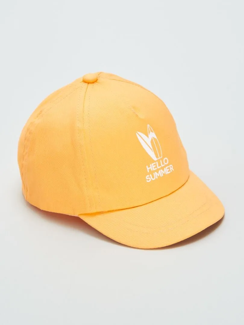 Gorra de tela estampada - NARANJA