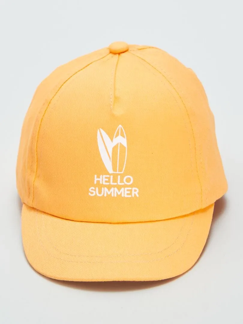 Gorra de tela estampada - NARANJA