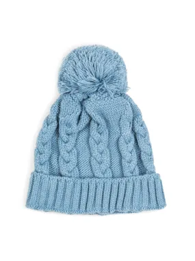 Gorro pompón azul ochos