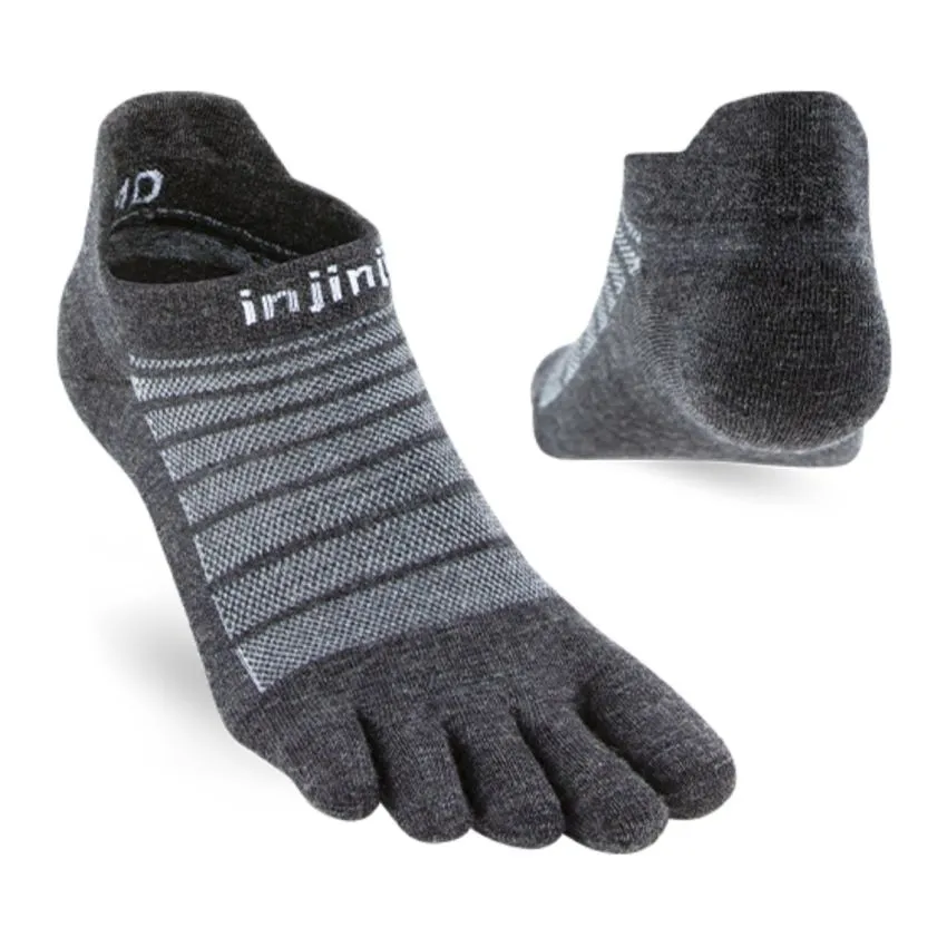 Injinji Unisex Calcetines Run Lightweight No Show Nuwool Gris 