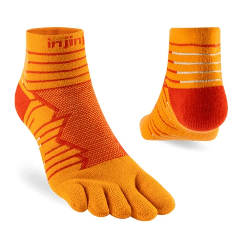 Injinji Unisex Calcetines Run Technical Mini Crew Naranja 