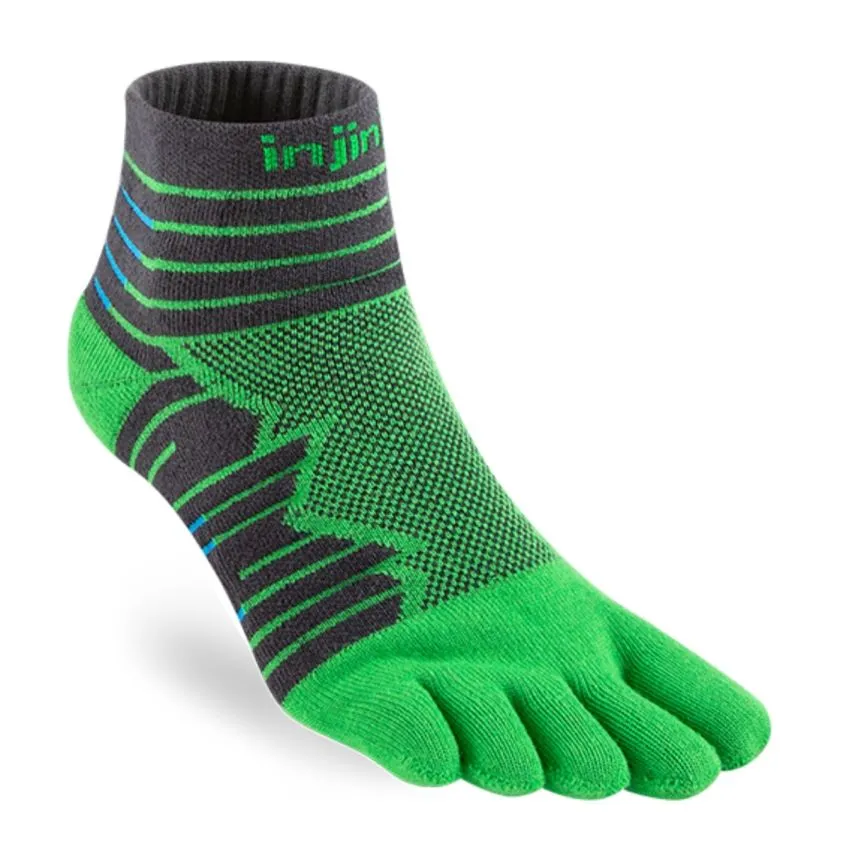 Injinji Unisex Calcetines Run Technical Mini Crew Verde 