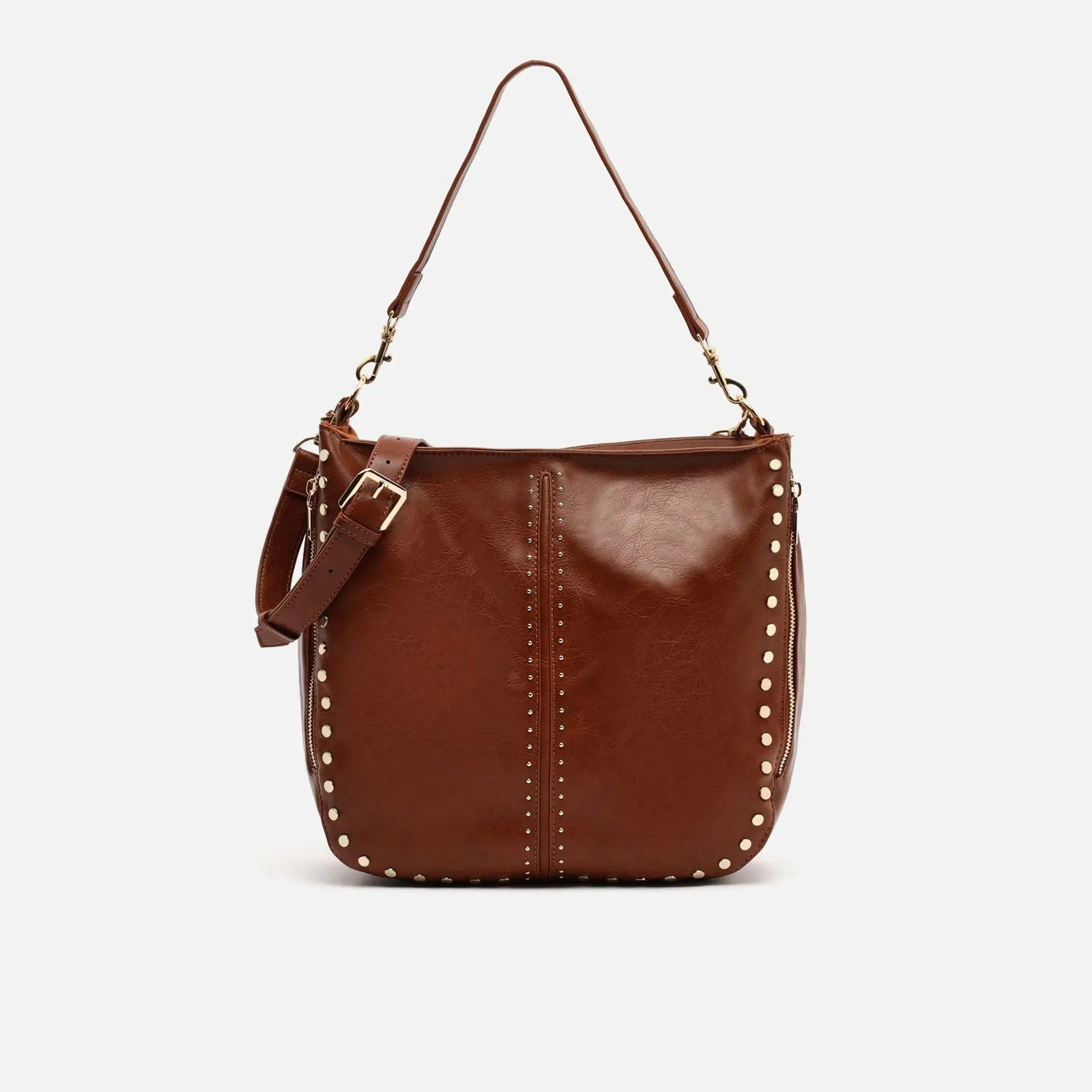 Jitan bolso hobo grande con asa bandolera extraíble y detalles metálicos