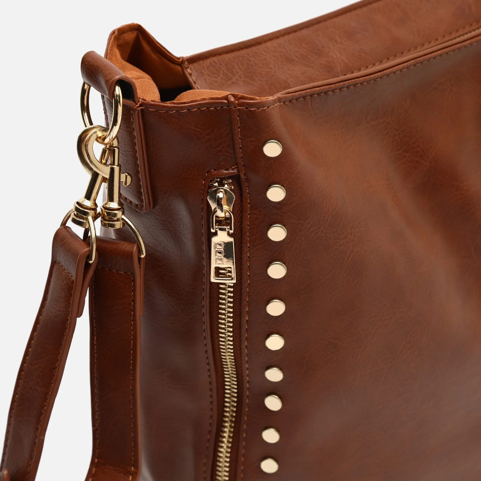 Jitan bolso hobo grande con asa bandolera extraíble y detalles metálicos