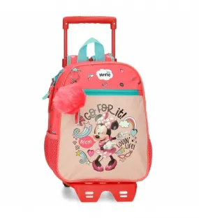 Mochila preescolar Minnie Lovin Life 28cm con carro rosa