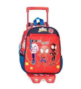 Mochila Spidey and friends Preescolar 28cm con carro rojo