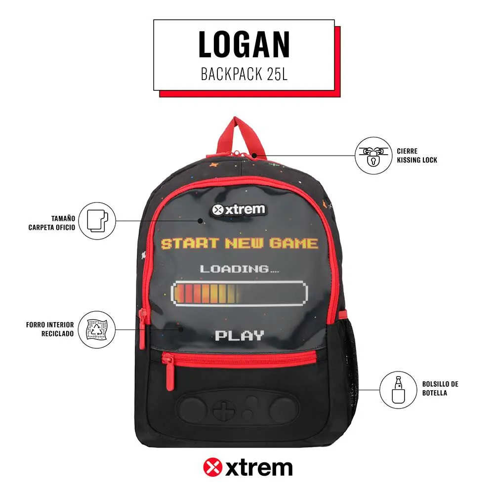 Mochila Xtrem Logan 5XT Gamer Negro