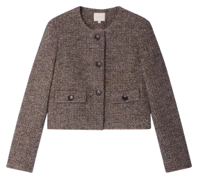 PABLO MARJANE - Chaqueta corta recta de tweed en gris