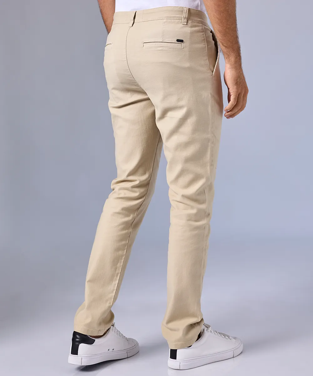 PANTALÓN BROOKEN CON PLIEGUES SLIM FIT BEIGE OI24