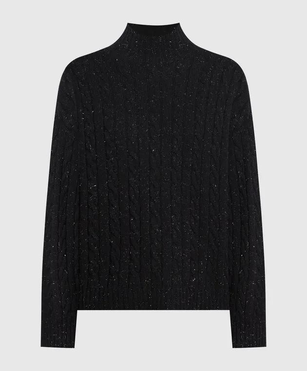 Peserico Black sweater with a textured pattern