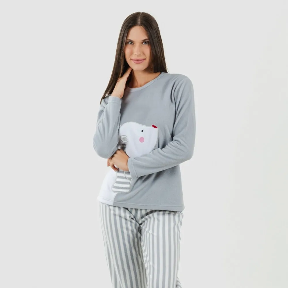 Pijama polar Oso polar gris plomo